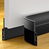 OXRQ Door Draft Stopper, Door Sweep for Bottom of Door, Weather Stripping Door Seal Gap Filler Bottom Blocker Soundproofing Cold Air Insulation Save Energy Install Quickly Easily (Black, 39‘’)