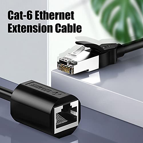 Ethernet Extender 1000Mbps-Samzhe Cat 6 Ethernet Extension Cable Adapter Male To Female Internet Cable To Rj45 Extension Patch Cord 6Ft #TOP1