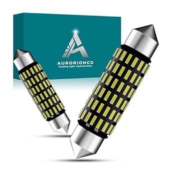 Foto di AURORIONCG 41MM C5W Lampadine LED Bianco 12V 24V Lampadina Siluro Luci Interne 350LM 6500K per Cupola Luci Targa (Confezione da 2)