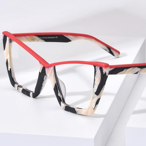 Image of HEPIDEM Gradient Multicolor Acetate Glasses Frame Women Big Oversize Eyeglasses 2023 New Spectacles Eyewear