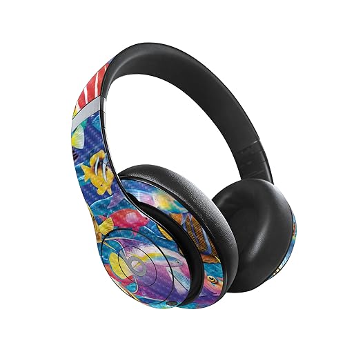 Image of MightySkins Carbon Fiber Skin Compatible with Beats Studio Pro - Tropical Fish | Protective, Durable Textured Carbon Fiber Finish | Easy to Apply