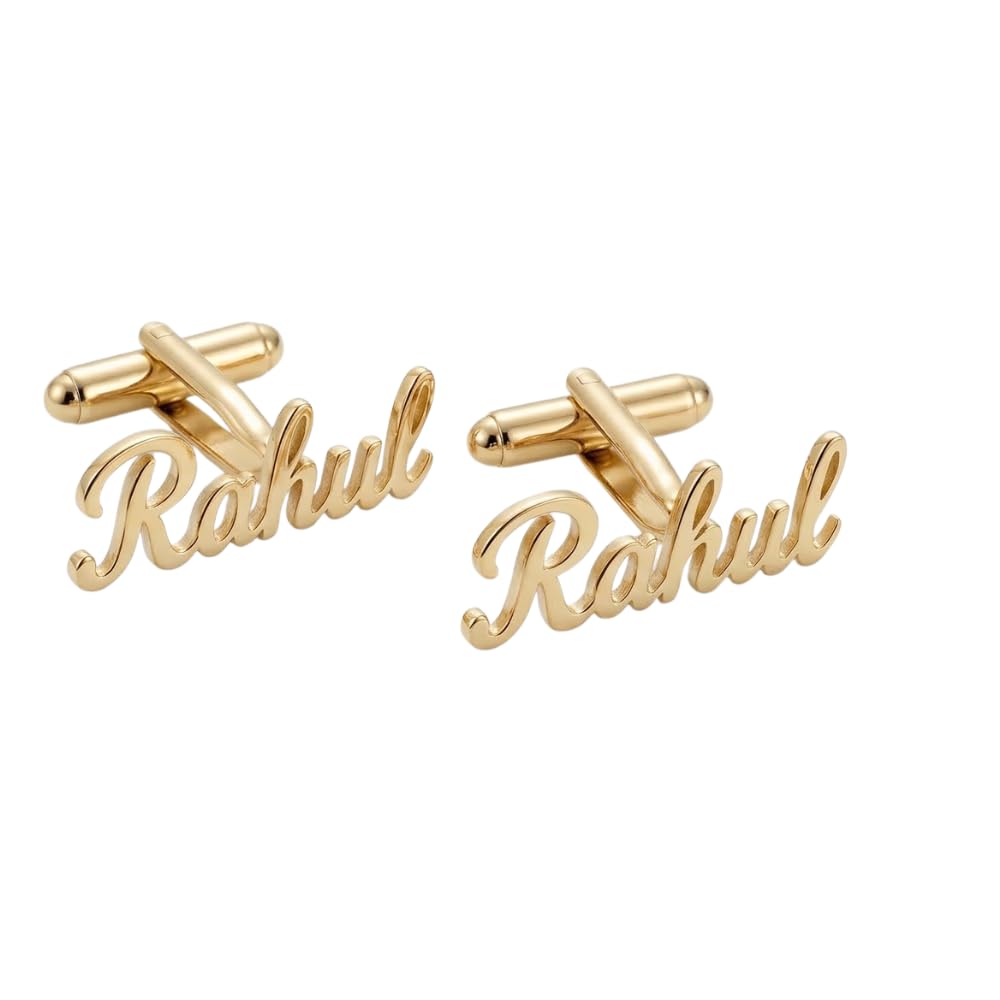 Personalized Full Name Cufflinks for Men and Women | Custom Name Engraved Cufflink Set | Stylish Shirt Cuff Buttons for Wedding, Business, Party, Groom and Couple Accessories-image-36