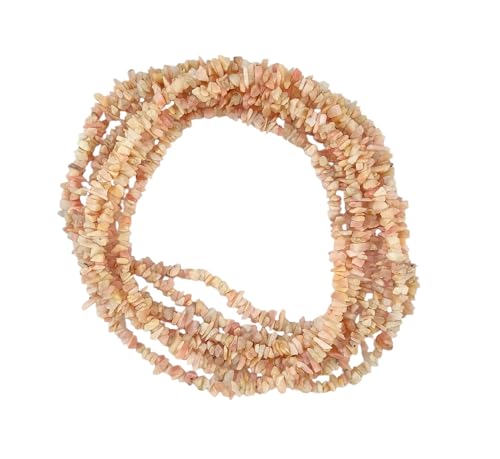 Opale rose en perles brutes sur fil infini de 254cm pour colliers et bracelets modulables