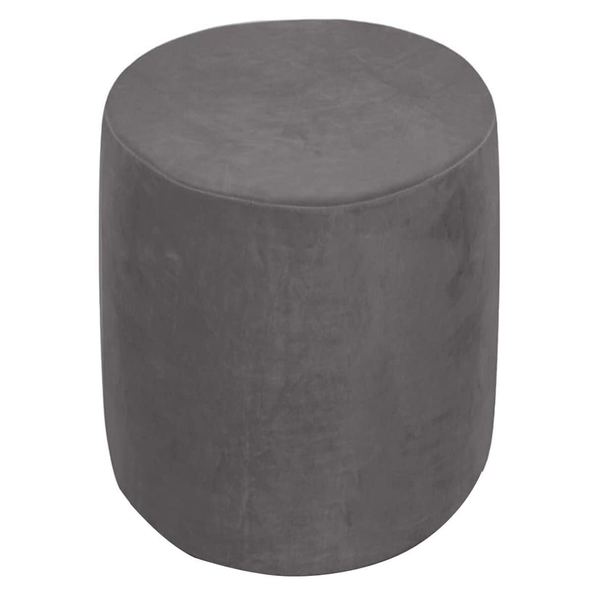 Elastischer runder Pouf-Bezug, 31 x 38 cm, Samt, runder Ottoman-Bezug, Hocker-Bezug, zylindrischer Fußhocker-Pouf-Bezug, Hocker-Bezug, Fußhocker-Bezug(Dark Grey,36x44cm)