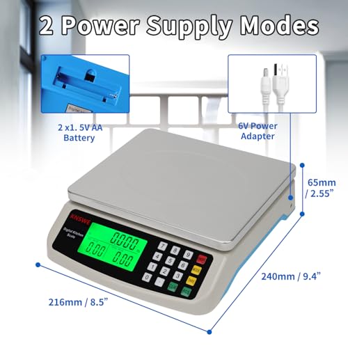 KNSWE Bascula Grande Peso de Cocina Digital 30kg Acero Inoxidable Balanza Precision 1g Función Tara Conteo Cero Para Hogar y Repostería Electrodomesticos Báscula Kilogramos Libras Onza - imagen 2