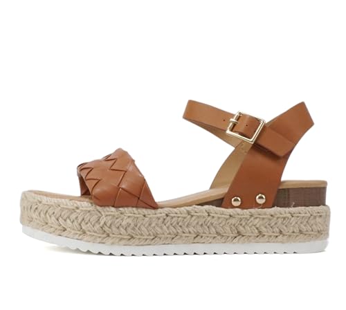 Image of Soda CLIP ~ Women Open Toe Ankle Strap Platform Espadrille Sandal