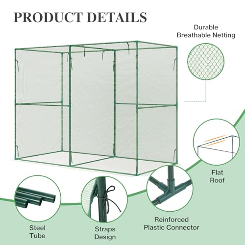 BPS Crop Cages for Garden Plant, 8x4x6 Ft Plant Netting Protection Tent with Zippered Door for Plants, Raised Garden Bed Cover with Frame for Vegetables, Fruits and Flowers by BPS - Image 6