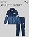 PUMA Boys Pants Set - 2 Piece Lightweight Tricot Zip Up Toddler Boys Sweatshirts and Kids Sweatpants Clothing Set, Size 4, Dark Indigo/Blue