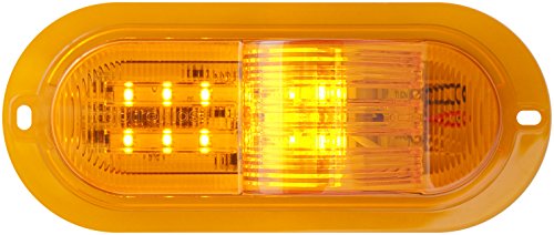Optronics STL75AMFBP 6" Oval Sealed LED E Rated Mid Ship Turn Signal Light, Amber