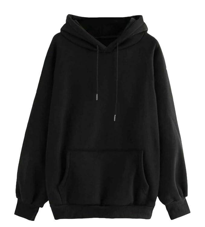 vancher Black Solid Hooded Cotton Fleece Sweatshirt for Men – 350 GSM Winter Hoodie, Warm & Lightweight Regular Fit Pullover, Long Sleeve Casual Wear-picture-38