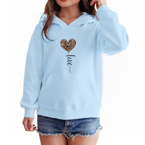 Sweat à capuche léopard fille pour le collège et les sorties décontractées du week-end