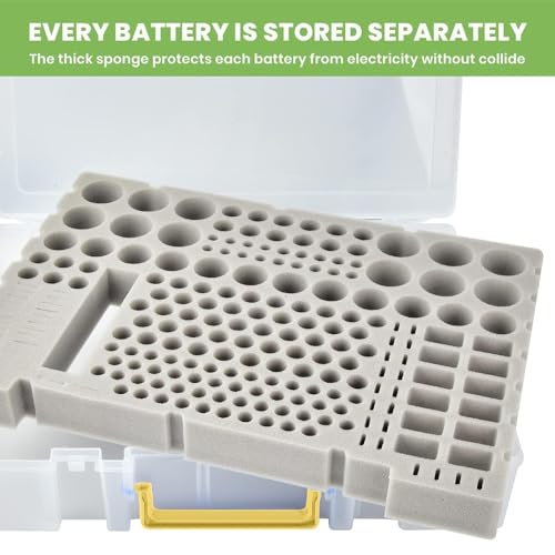 Battery Organizer Storage Holder- Batteries Case Containers Box with Tester Checker BT-168. Garage Organization Holds 225 Batteries AA AAA C D Cell 9V 3V Lithium LR44 CR2 CR1632 CR2032 (Blue) - Image 4