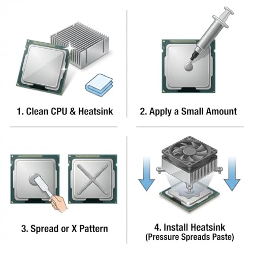 Image of Thermal Paste for Computer CPU GPU Laptop 12.8W /mk Made in USA 4 Gram High Thermal Conductivity - Non Corrosive /Non-Conductive All Processor