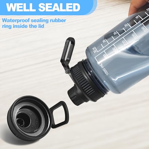 2 stuks vervangbaar deksel voor Nalgene Sustain Tritan waterfles, brede mond lus bovendeksel compatibel met Nalgene 32 oz, BPA-vrij, vervangende dop accessoires met handvat gemakkelijk te dragen,