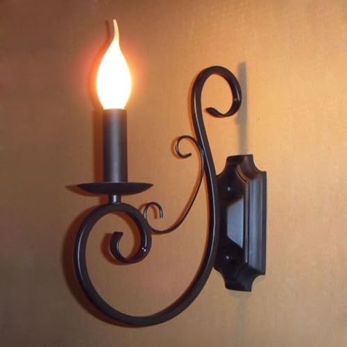 Lampe de lit à molette avec éclairage chaud 3000k effet bougie rétro