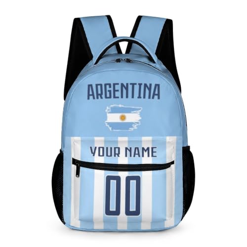 ZSX74B Argentina Custom Kids Soccer Backpack, Personalized School Bag