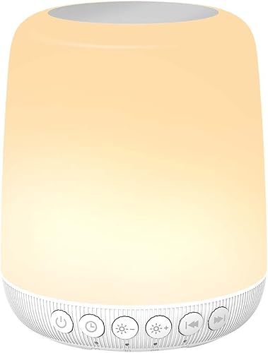 Luz nocturna LED táctil nocturna regulable con 20 niveles de brillo, 4 temporizadores, batería recargable para dormitorio, bebé, guardería, sala de