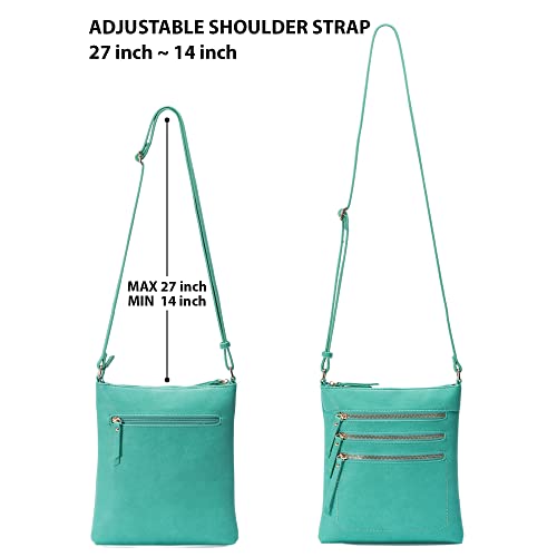Image of Solene Crossbody Bag Functional Multi Pocket Messenger Purse Top Zip Closure Shoulder Handbag With Adjustable Strap