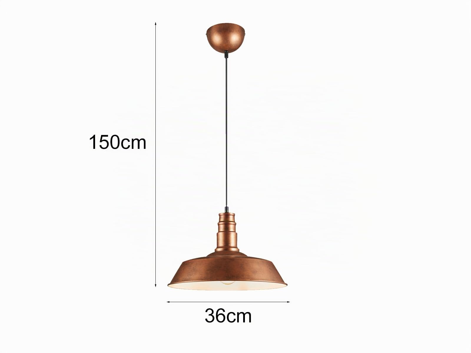 Reality Leuchten r30421078 Will, lampada a sospensione, metallo, E27, Grigio, 36 x 36 x 150 cm, Metallo, kupfer antik, 36 x 36 x 150 cm, E27
