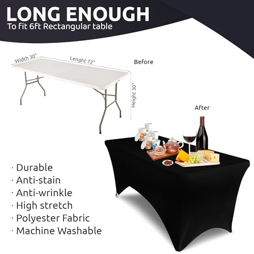 Nappe extensible rectangulaire infroissable pour masquer les tables abîmées