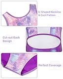 Surgoal Gymnastics Leotards for Girls with Short Sleeveless Sparkle Ballet Dance Unitard Gymnastics Athletic Outfit 3Pcs for Kids 6-7 Years - Image 4