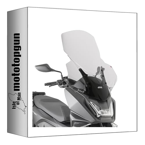 Bulle givi 6125dt transparente avec fixations pour protéger du vent sur kymco skytown