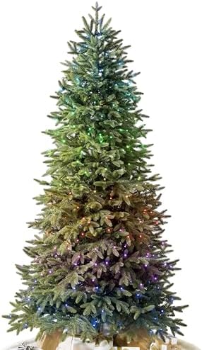 Balsam Hill Silverado Slim - Realistic Narrow Christmas Tree with True Needle Foliage with Premium Stand & Easy Assembly for Indoor Holiday Decorating, Twinkly, 9'