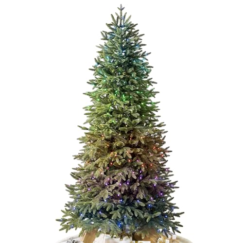 Balsam Hill Silverado Slim - Realistic Narrow Christmas Tree with True Needle Foliage with Premium Stand & Easy Assembly for Indoor Holiday Decorating, Twinkly, 9'