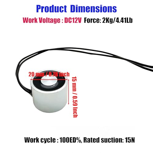 Electroimán de elevación eléctrico 12V CC 2kg ventosa solenoide 2015 2