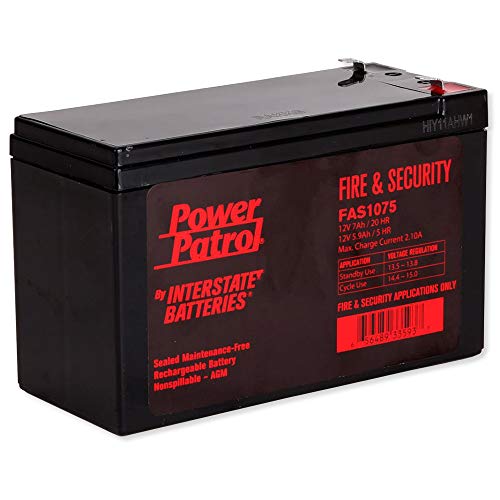 Interstate Batteries 12V 7AH Fire and Security battery, Sealed Lead Acid (SLA) Battery