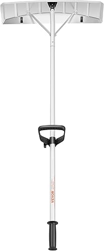 Miniatura 10 de VEVOR Rastrillo de techo para nieve, herramienta de eliminación de nieve de hoja de 25 pulgadas, pala de techo de aluminio de alcance de 21 pies,
