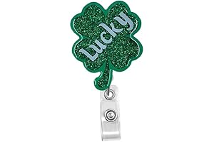 Four Leaf Clover Badge Reel in Green for St. Patrick's Day