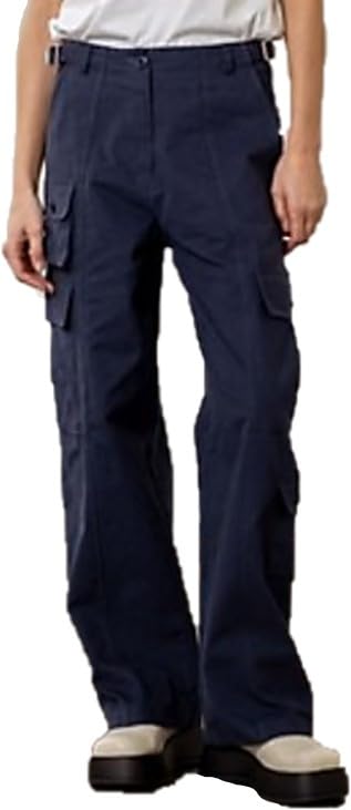 MOON RIVER Women's Navy Waist Adjustable Band W/Buckle Cargo Pants - Main Image