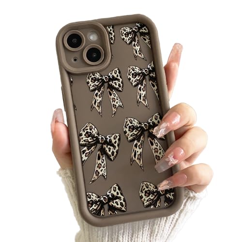 Lovmooful for iPhone 15 Case Cute Ribbon Bow with Leopard-Brown by Lovmooful - Used condition - US$7.18