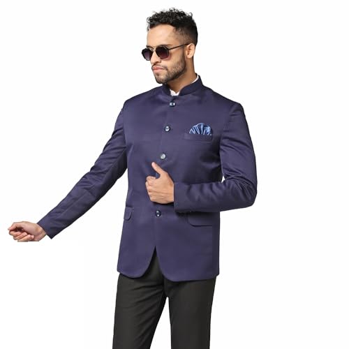 Image of TAHVO Men Blazer Lycra Fabric Slim Fit Single Breasted Blazer