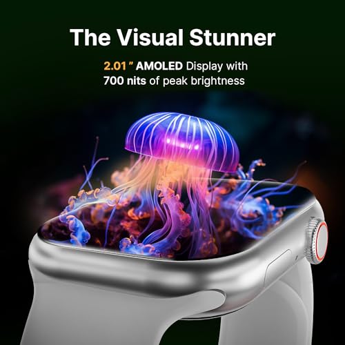 Image of CrossBeats Nexus 2.01 inch Super AMOLED Display Smart Watch with ChatGPT-Powered| Dynamic Island| 5.3 Bluetooth Calling Smartwatch| Always on| in-app GPS| 60 Hz Refresh Rate | AI Health Tracker -(Silver)