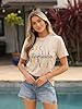 Womens Graphic T Shirts for Summer Vacation Beach Vintage Tees Tops, Beige Abc, XXL #2