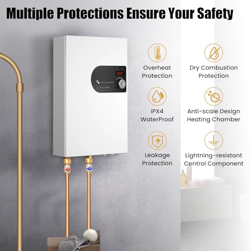 MIZUDO 27kW Electric Tankless Water Heater | 240V On-Demand Instant Hot Water For Whole House