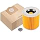 Rebirthcare 10 stück staubsaugerbeutel + 1 stück filter für kärcher wd3 wd3p mv3 mv3p premium staubsauger, beutel für kärcher 6.959-130.0 und patronenfilter für kärcher 6.414-552.0