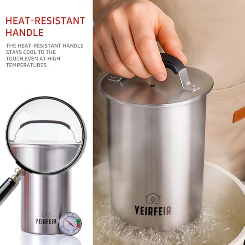 Ham Press with Large Dial Thermometer, 304 Stainless Steel Deli Meat Maker with Cool-Touch Handle for Homemade Healthy Lunch Meat, Includes 20 Cooking Bags & Recipes - YEIRFEIR by YEIRFEIR - Image 3