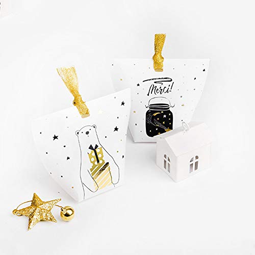 10/50/100 Pezzi 6x6x10 cm Scatole Decorative per Feste di Natale, Scatole Versatili per Caramelle, Scatole per Bomboniere per Feste Festive