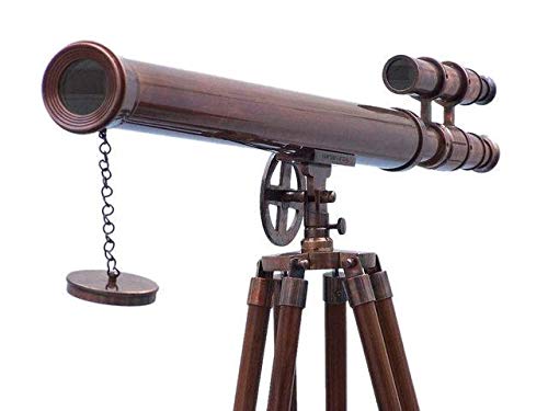 Hampton Nautical ST-0124-AC Floor Standing Antique Copper Griffith Astro Telescope 64" Nautical Home Decoration