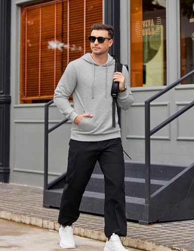 Image of COOFANDY Men's Hooded Pullover Casual Long Sleeve Drawstring Gym Hoodies Sweatshirts with Pocket