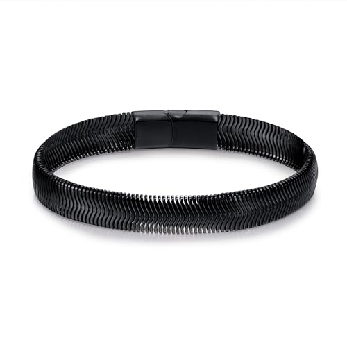 Mens Bracelet-Stainless Steel Magnetic Clasp Franco Chain Bracelets for Men