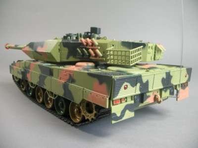 efaso Czołg HL Leopard II A5 M 1:24 - RC czołg z funkcją strzelania i światłem modelarstwo pojazd łańcuchowy czołg skala 1:24! Z amunicją i silnikiem Power
