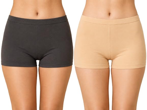 Women's Boyshort Underwear | Soild Briefs |Cotton Panties |Pack of 2-picture-28