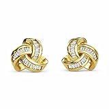 Dazzle Touch 2.00 Ct Baguette Cut Diamond Women's Stud Earrings 14K Yellow Gold Plated