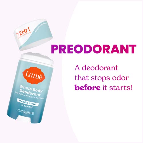 image for Lume Whole Body Deodorant - Invisible Cream Stick - 72 Hour Odor Contr