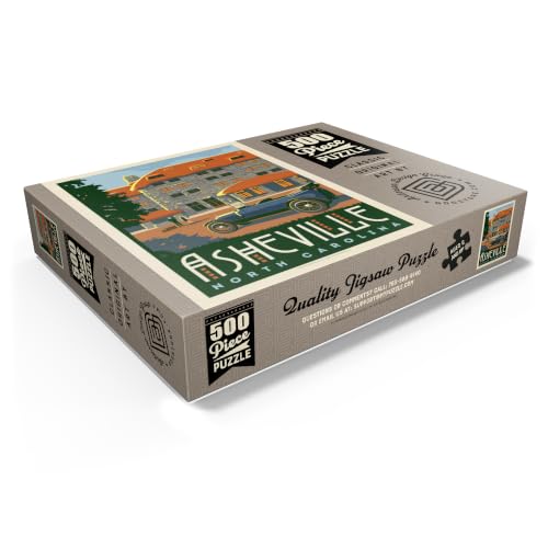 MyPuzzle Asheville: North Carolina, Póster Vintage - Rompecabezas Premium de 500 Piezas para Adultos miniatura 3