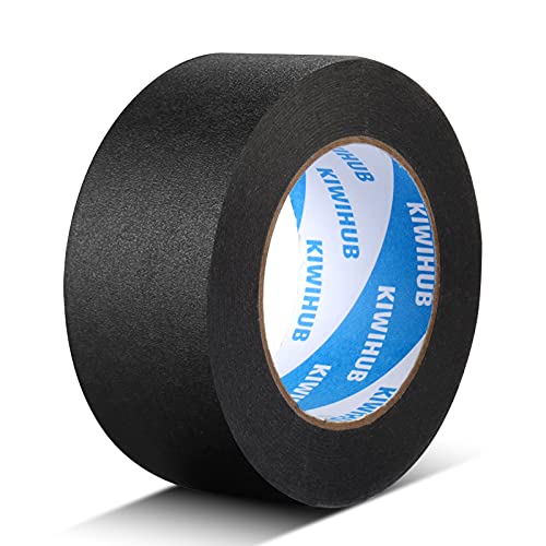 KIWIHUB Black Painter's Tape,2" x 60 Yards - 14 Day Easy Removal Decorative Masking Tape for Painting,Labeling,DIY Crafting,Decoration and School Projects